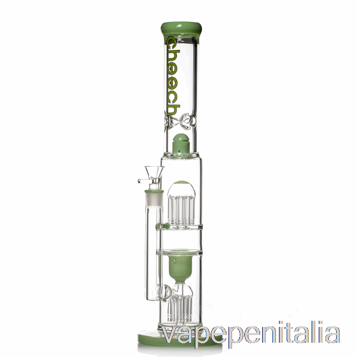 Vape In Italia Cheech Glass Double Tree Big Rig Bong Green